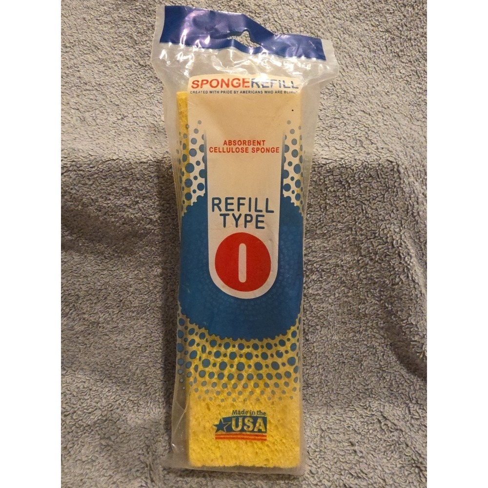 LCI Sponge Mop Refill Type 1 Yellow Cellulose Butterfly‎ Pad 9.25"x3" USA Made